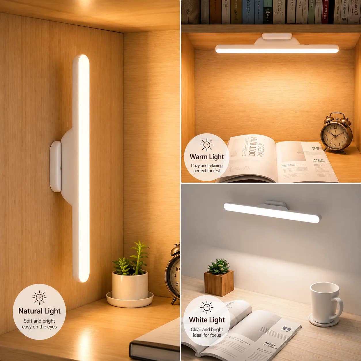 LED Magnetic Desk Lamp Touch & Remote Control | Rechargeable Study Reading Night Light