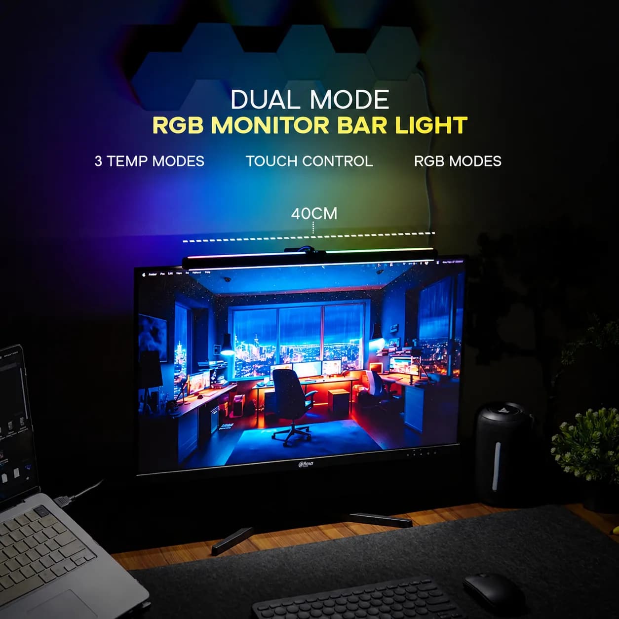 Touch Control LED Monitor Light Bar (Anti-Glare Screen Hanging Desk Lamp) — thumbnail 3