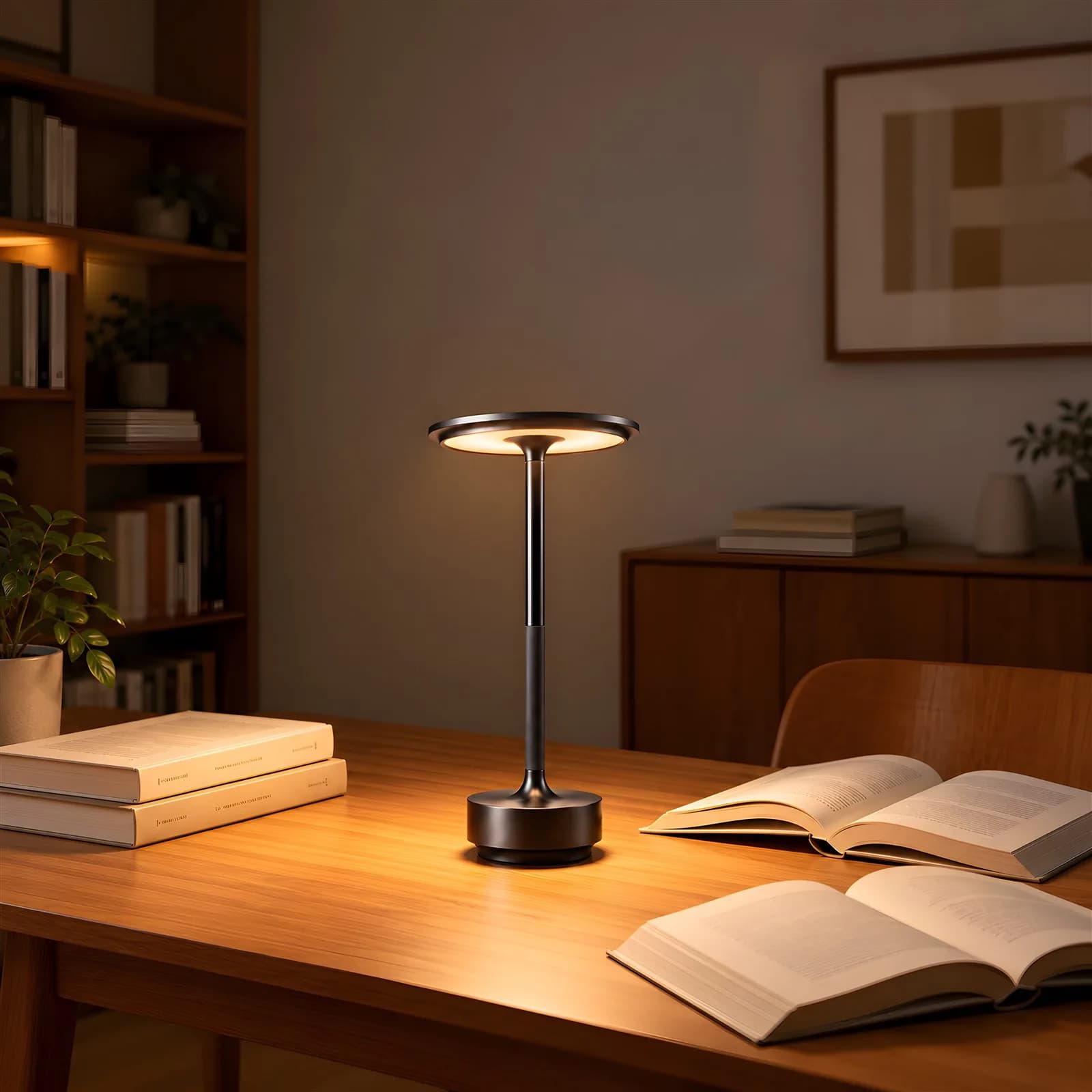 Luxury Disc Cordless LED Table Lamp (Rechargeable Touch Metal Lamp) — Image 3 of 6