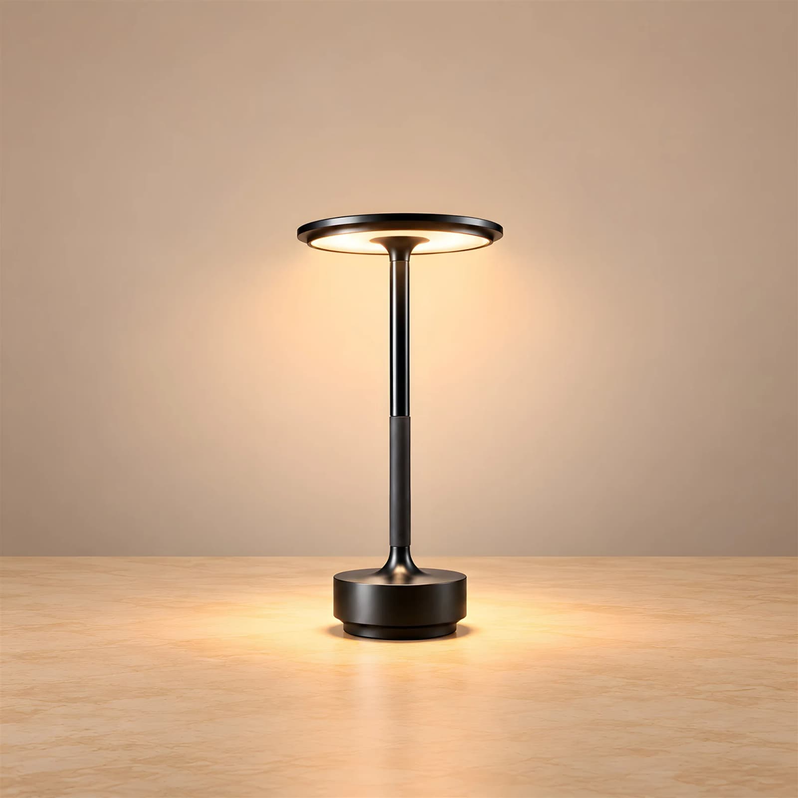Luxury Disc Cordless LED Table Lamp (Rechargeable Touch Metal Lamp) — Image 1 of 6
