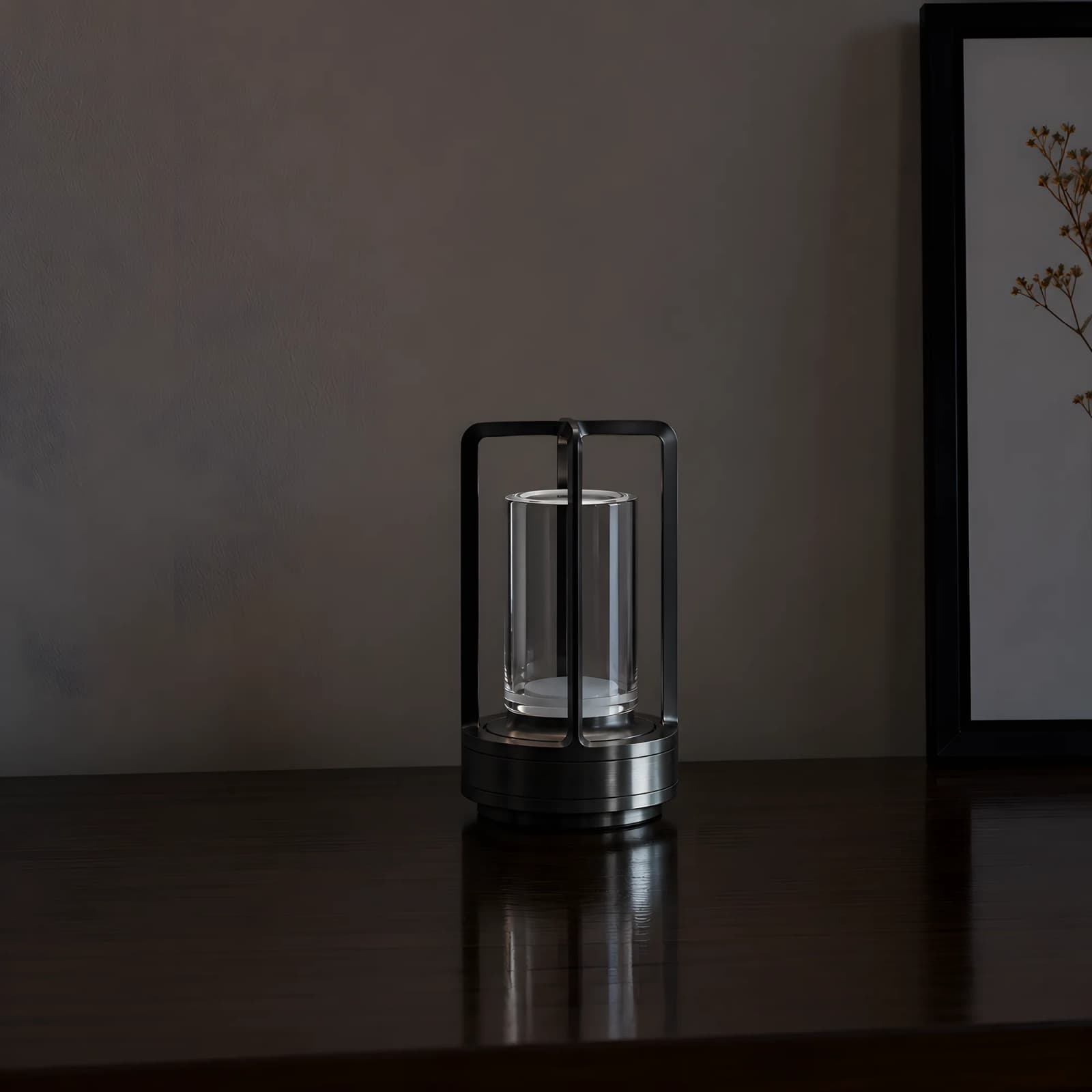 Modern Glass Cylinder LED Table Lamp — photo 1 of 2, light off