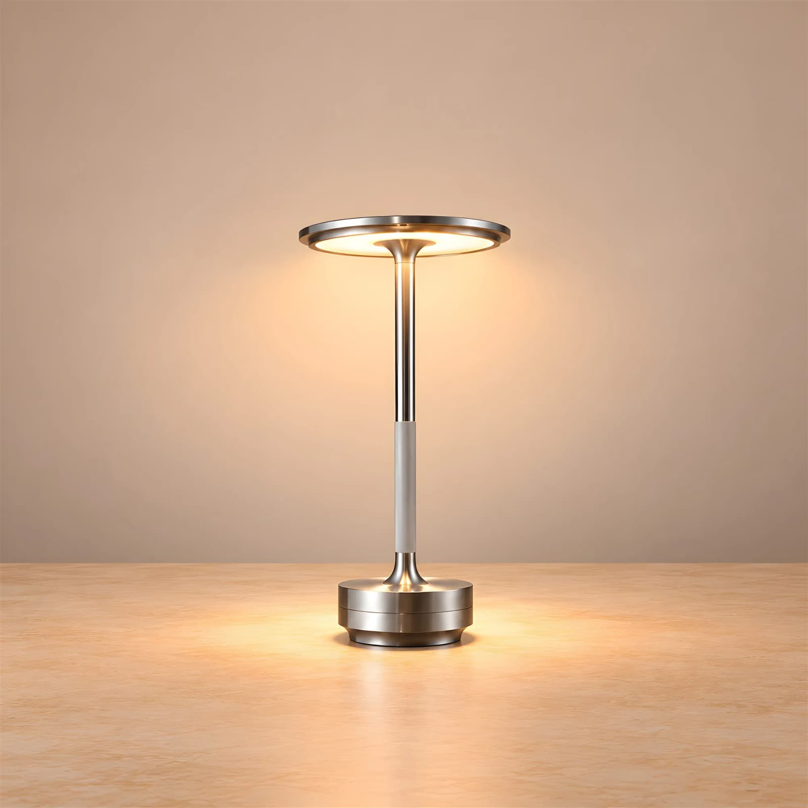 Luxury Disc Cordless LED Table Lamp (Rechargeable Touch Metal Lamp) — Image 2 of 6