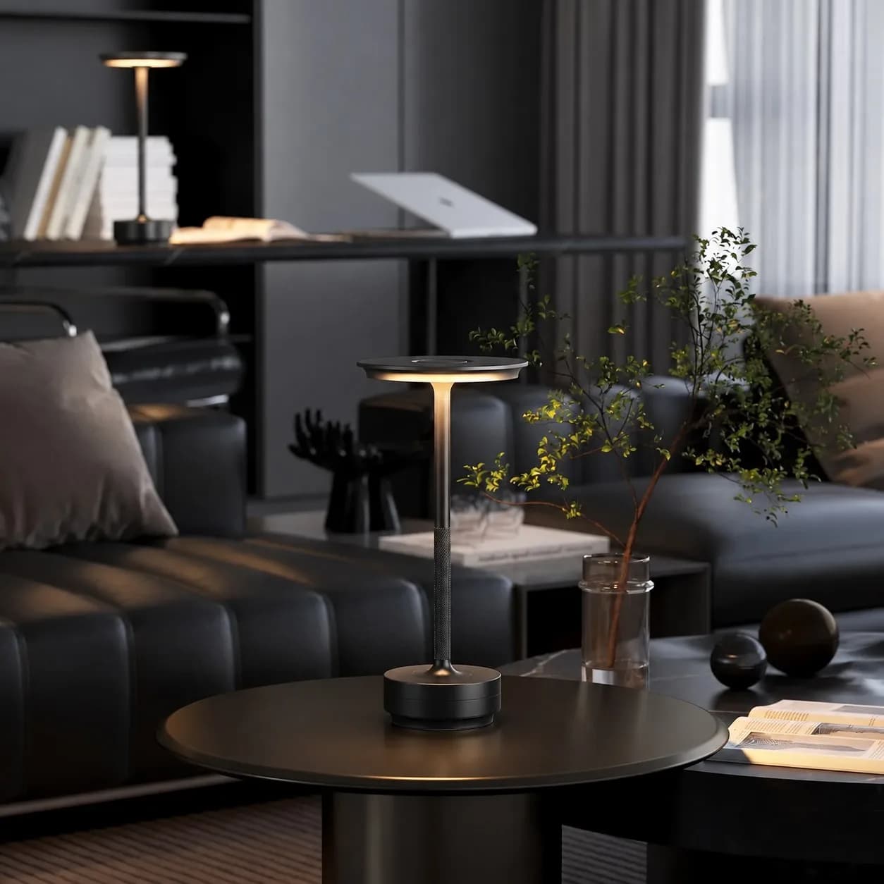 Luxury Disc Cordless LED Table Lamp (Rechargeable Touch Metal Lamp) — Image 5 of 6