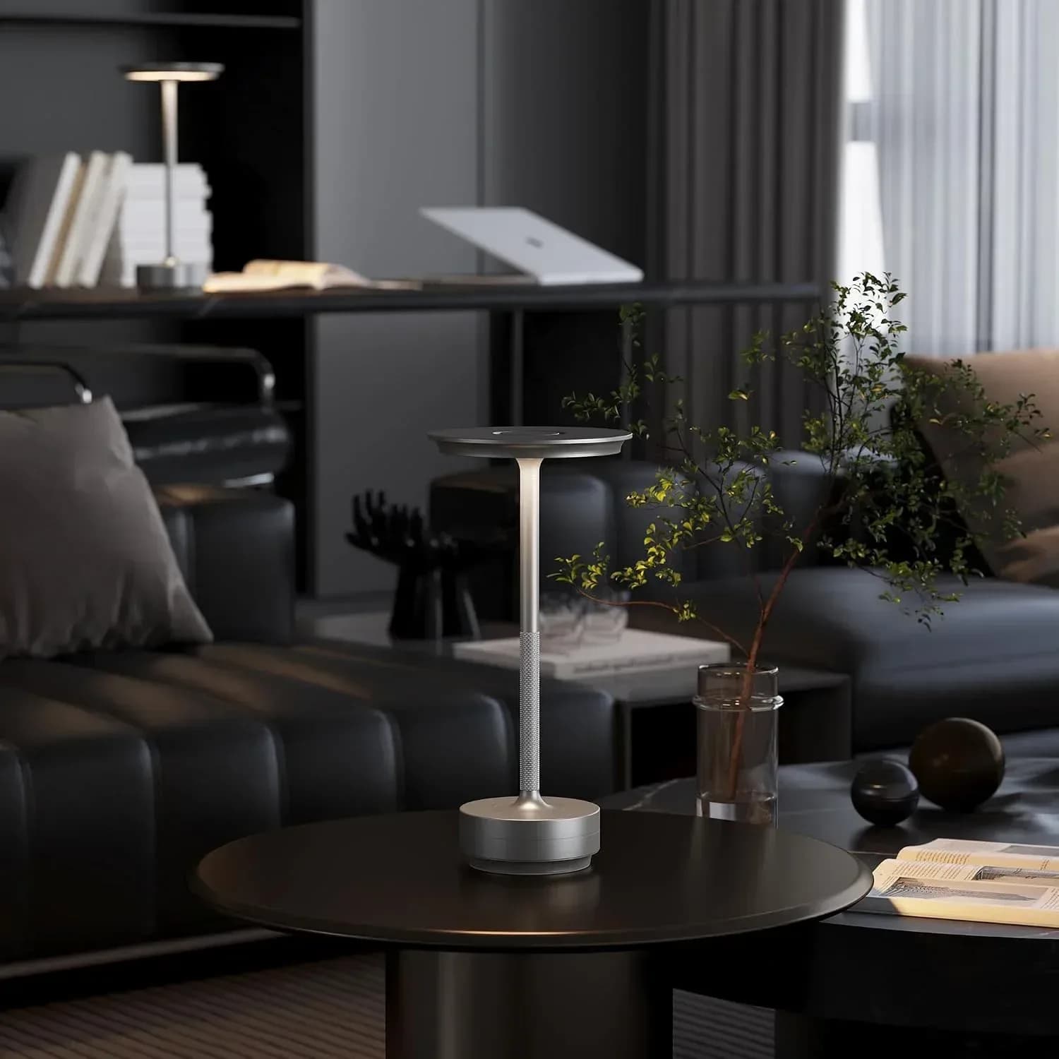Luxury Disc Cordless LED Table Lamp (Rechargeable Touch Metal Lamp) — Image 6 of 6